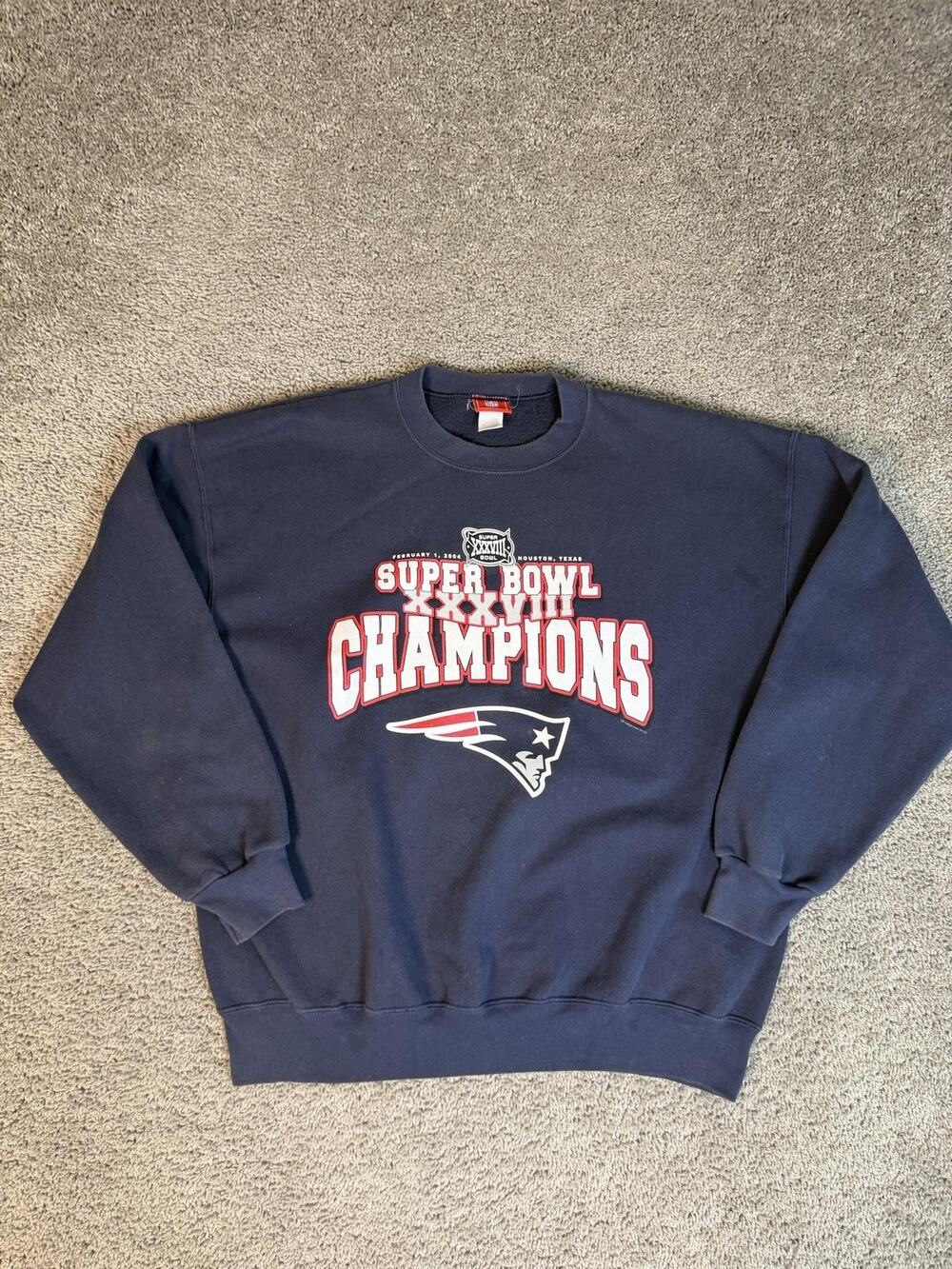 New England Patriots Sweatshirt Mens XL Blue NFL Football VF Imagewear